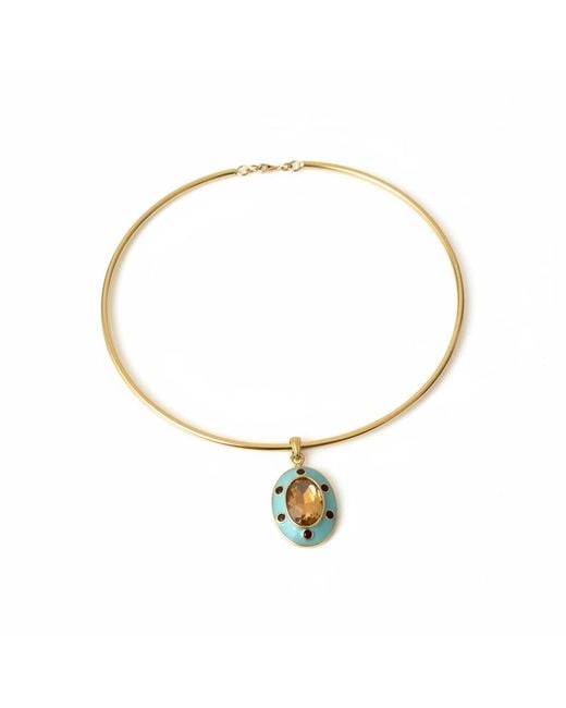 By Virgo Metallic Gemma Blu Choker