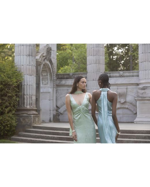 Aisl Blue Celeste Crisscross Maxi Dress