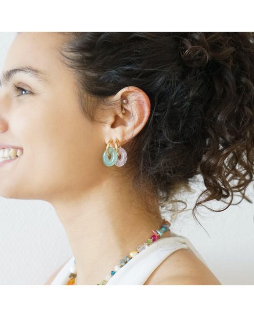 Smilla Brav Green Jade Donut Earrings