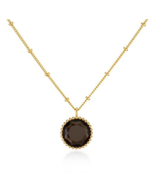 Auree Jewellery Metallic Barcelona November Birthstone Necklace Smokey Quartz