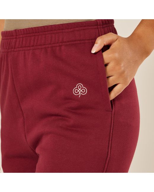 Be Athletica Red Varsity Athletica Wide-Leg Pants
