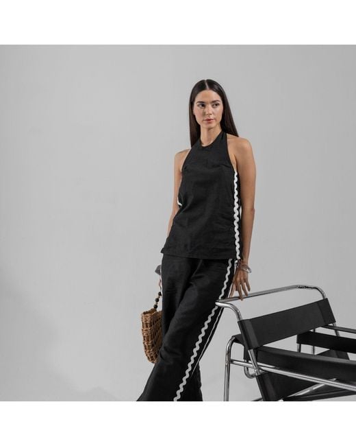 Thisisu Collection Black Wavy Top