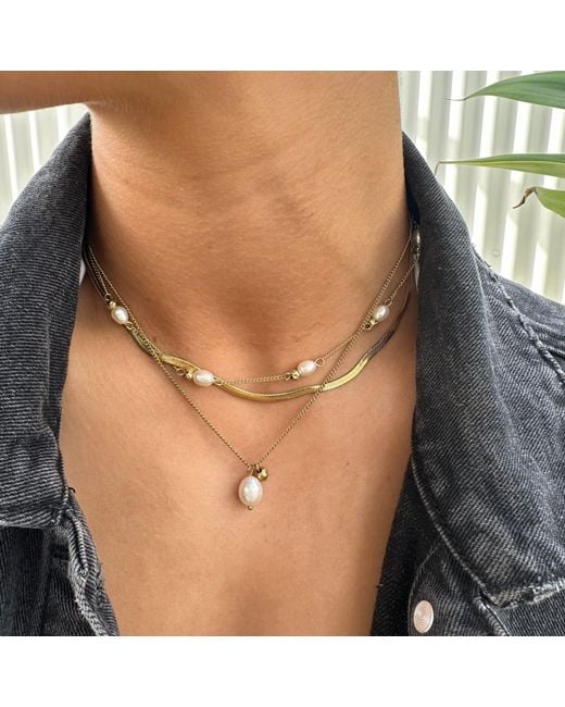 Evie Jewelry Metallic Uptown Pearl Pendant Necklace