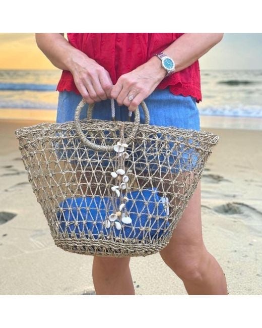 OhSun Metallic Neutrals Rara Skeleton Beach Tote