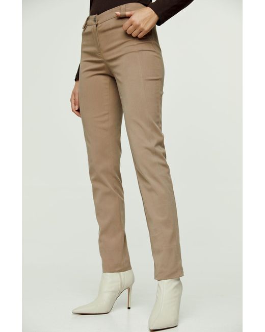 Conquista Gray Camel Fitted Full Length Pants