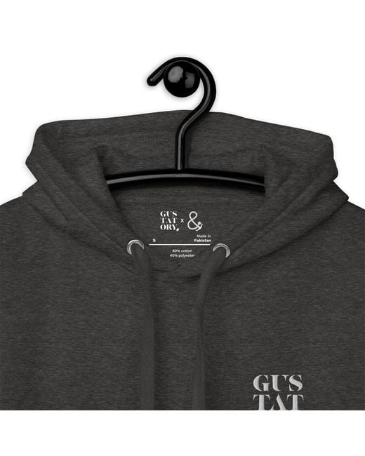 Anchor and Crew Gray Heather Gustatory Barcelona Coffee Scene Cotton Blend Embroidered Hoodie for men