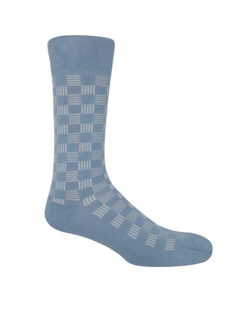 Peper Harow - Made in England Blue Battenberg Socks – Bundle for men