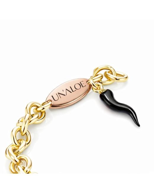 Unaloe Metallic Plated Sterling Bracelet With Heart & Cornicello – Luxury Protective Jewelry For