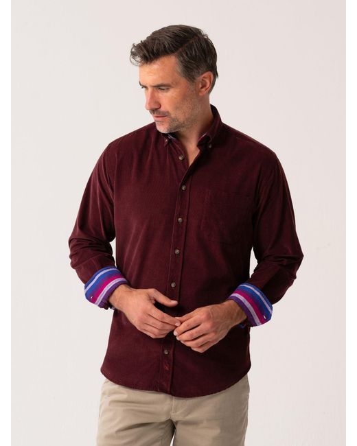 Koy Clothing Red Port Cord Shirt for men