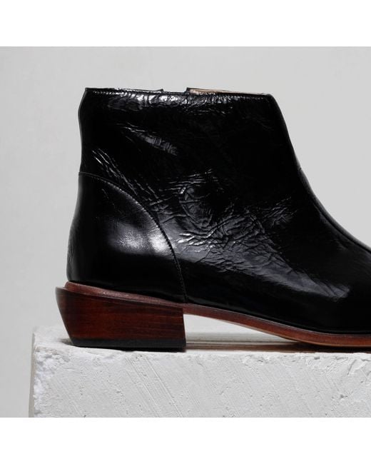 Mafalda Black Bianca Patent Leather Boots