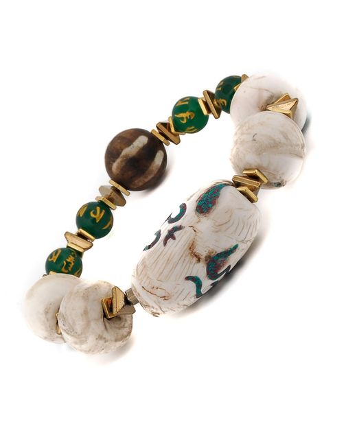 Ebru Jewelry Metallic Tibetan Mantra Yoga Meditation Beaded Bracelet Set