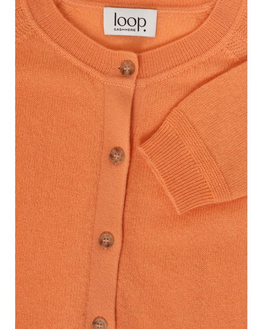 Loop Cashmere Orange Featherweight Cardigan