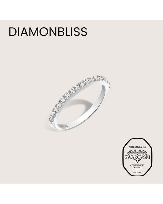 Diamonbliss White Embellished With Swarovski Half Carat Round Cut Half Eternity Ring