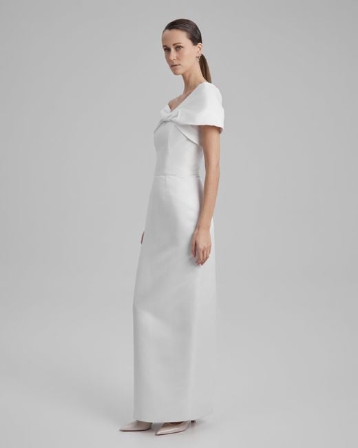 Baé Special Moments White Gigi Dress + Shoulder Bow