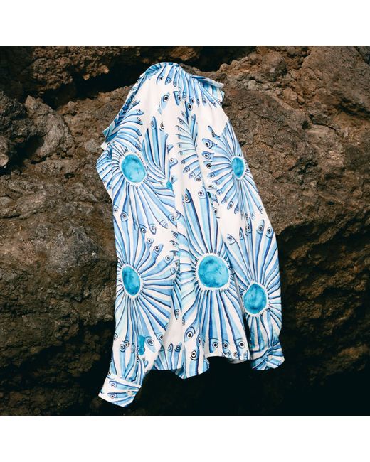 Casa Atelier by Ferdinando Fusco Blue Anchovy Boyfriend Shirt for men