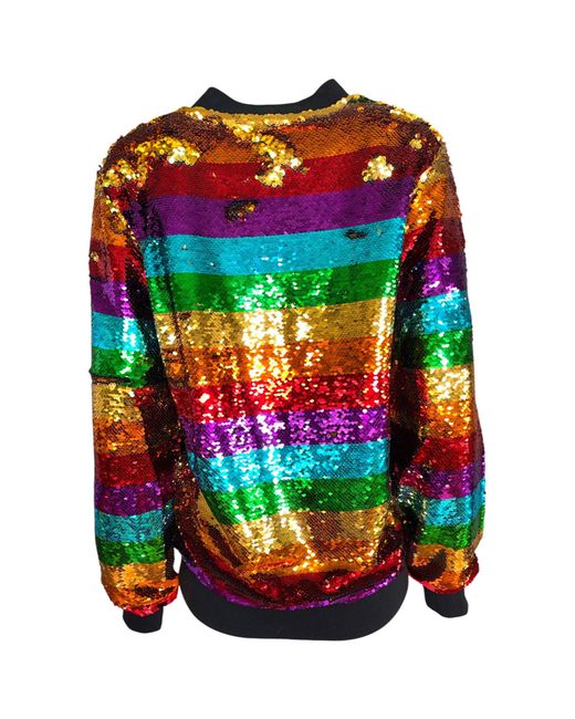 Any Old Iron Black Horizontal Bomber Sequin Jacket for men