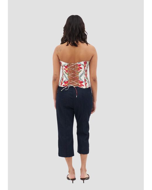 Manuela Cabrales Red Mendelii Block Print Top
