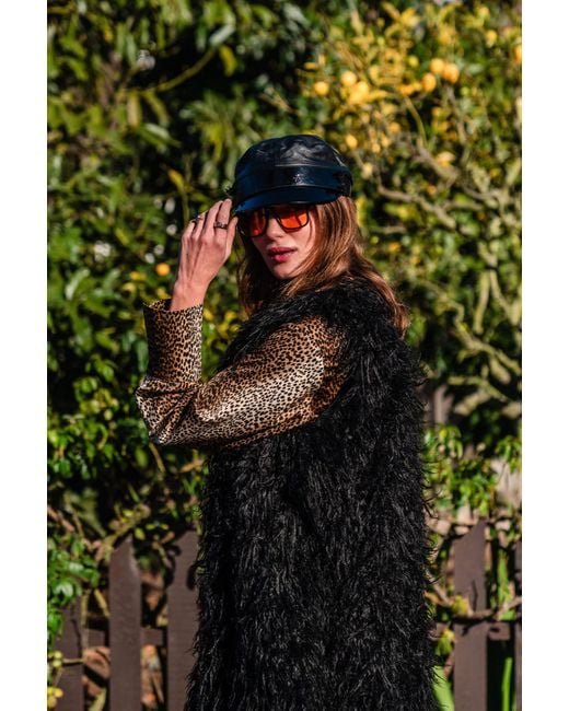 Jennafer Grace Black Genghis Faux Fur Vest