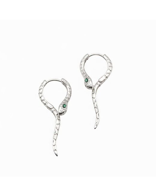 Miss Cecilia White Snake Hoops