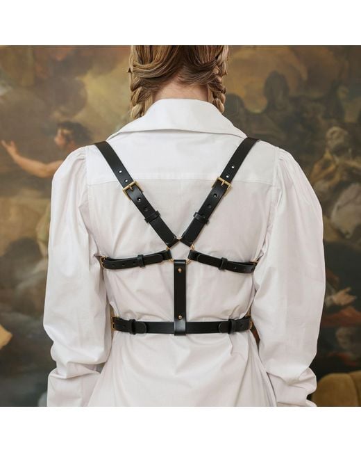 Haute Cuir Black Saria Leather Underbust Harness