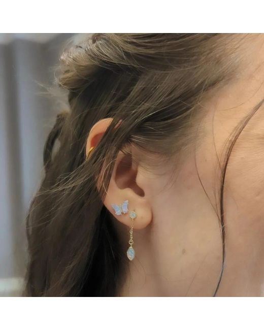 KAMARIA Green Opal Butterfly Stud Earrings