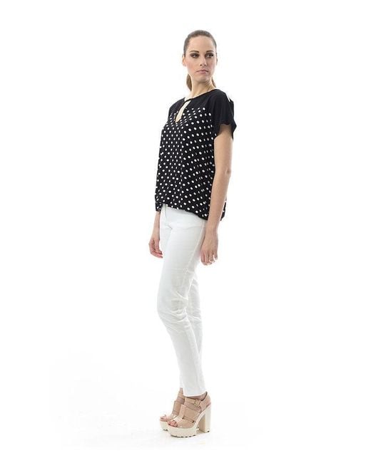 Conquista Black Polka Dot Top