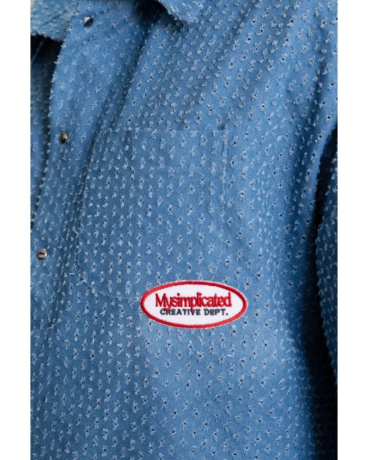 mysimplicated Blue Collar Shirt for men