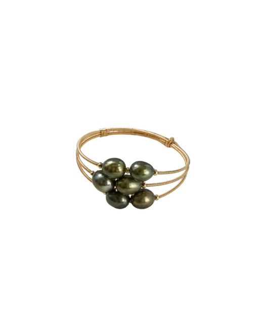 Saachi Green Cluster Beaded Bracelet