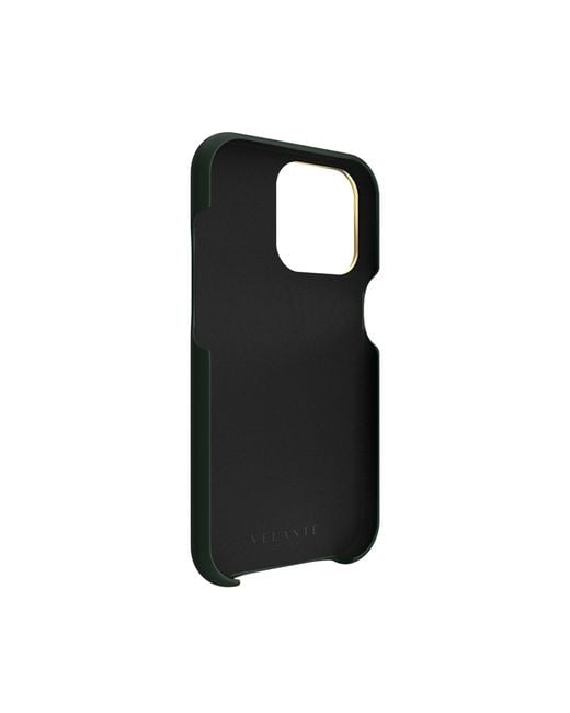Velante Green Calf Leather Phone Case, Kanda Texture, Lock Edition, British
