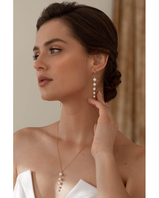 Katy Faye Metallic Catherine Pearl Earrings