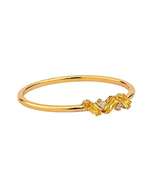 Belinda Jewelz Metallic Citrine Triple Baguette Birthstone Ring