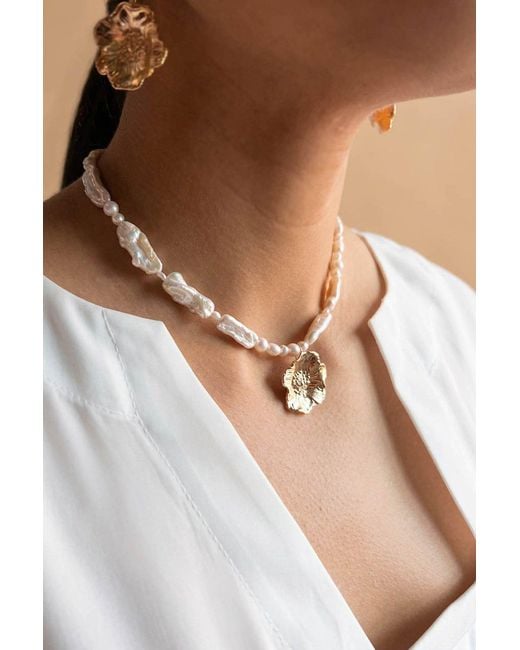 Astor & Orion Metallic Poppy Pearl Necklace