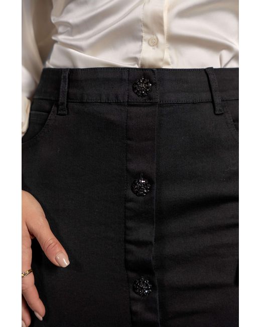 Esther Saadia Black Diamond Stretch Denim Skirt