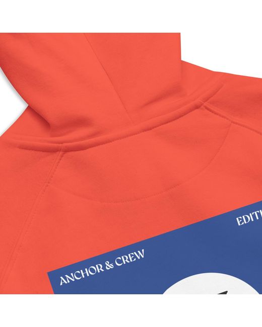 Anchor and Crew Red Burnt Three Celeste Editions Organic Cotton Hoodie for men