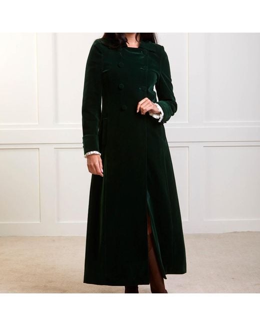 Guinea London Green Long Velvet Coat