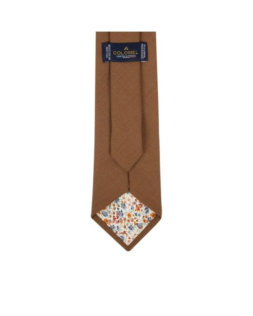LE COLONEL Brown Neutrals Tiramisu Italian Wool Tie for men