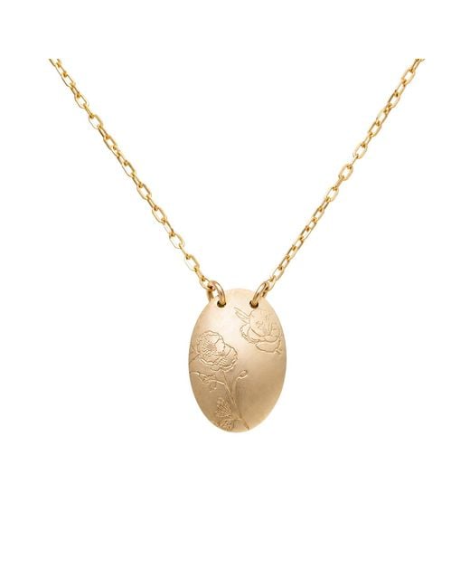 Kate Koel Metallic August Birth Flower Necklace