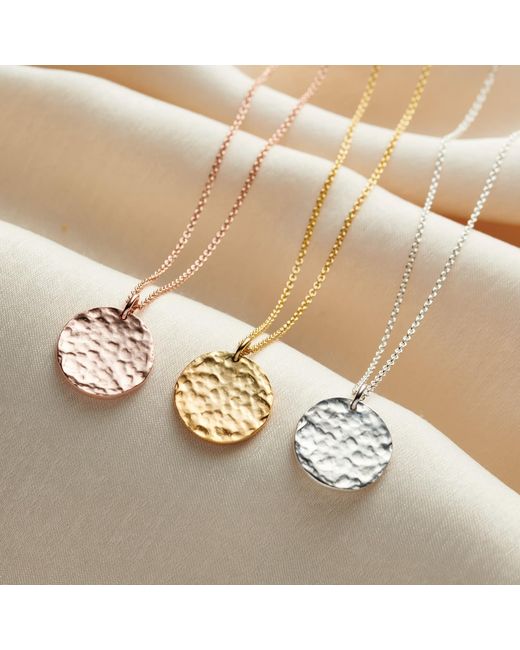 Posh Totty Designs Metallic Rose Gold Plated Textured Disc Necklace