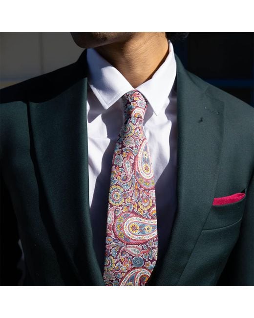 LE COLONEL Red Liberty Fig Lee Manor Tie for men
