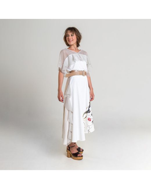 ARTISTA White Faith Printed Top