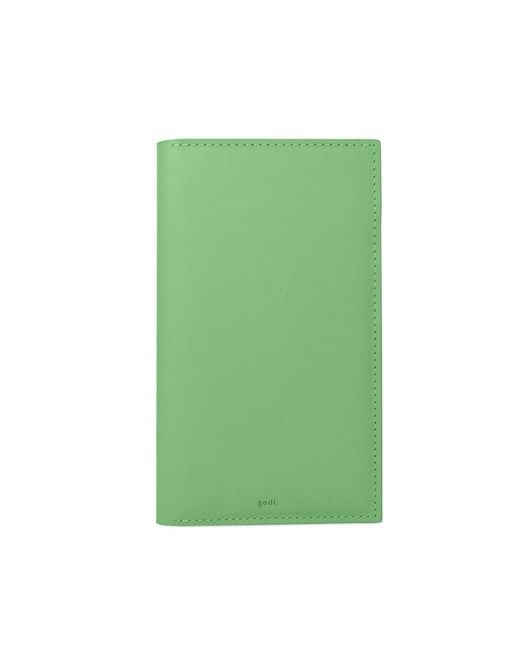 godi. Green Handmade Leather Passport & Travel Wallet for men