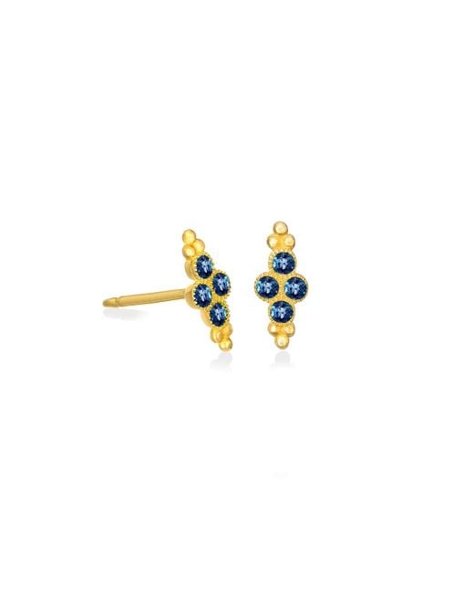 Myrto Katramadou Jewellery Blue Royal Bloom – Sapphire Petal Earrings