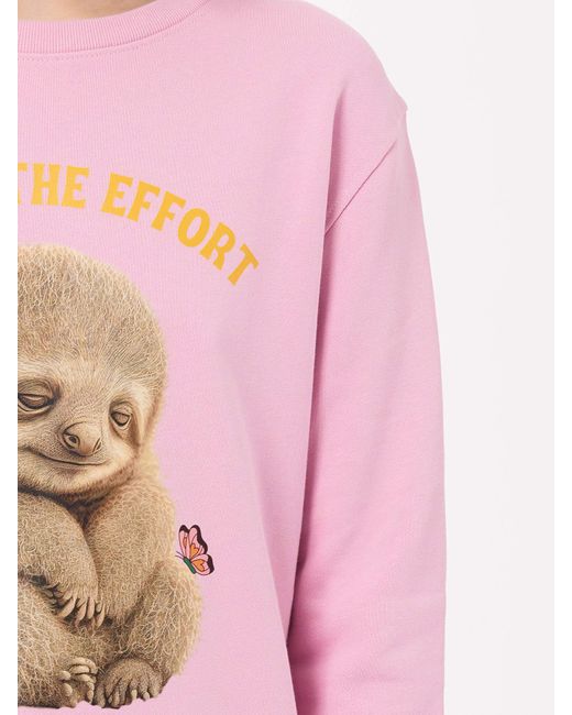 Sour Figs Pink Sloth Print Sweatshirt