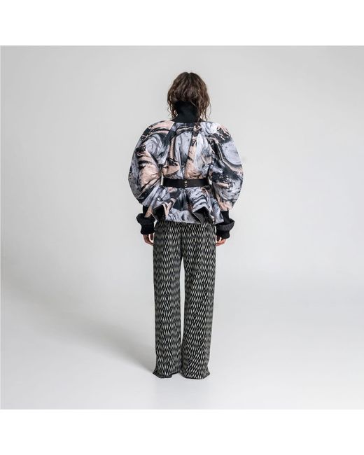 ARTISTA Black Queeny Peach Puffy Printed Jacket