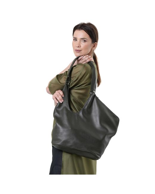 Metamorph Black Large Asymmetric Leather Bag