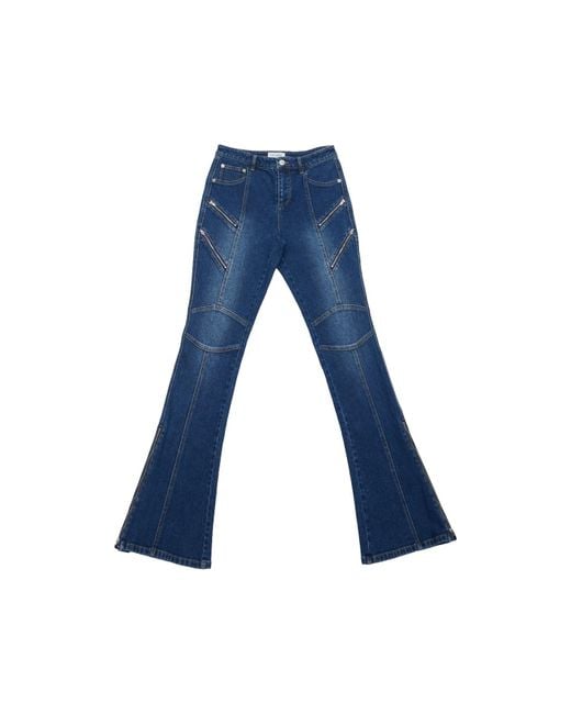 Circular Path Blue Zelda Zipper Jean
