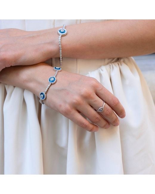 Spero London White Ancient Evil Eye Sterling Ring
