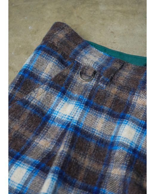 Éclectique Gray Plaid Pleated Trousers for men