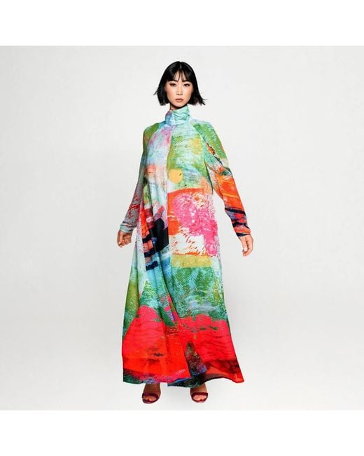 Maxjenny Green A-Shaped Maxi Dress