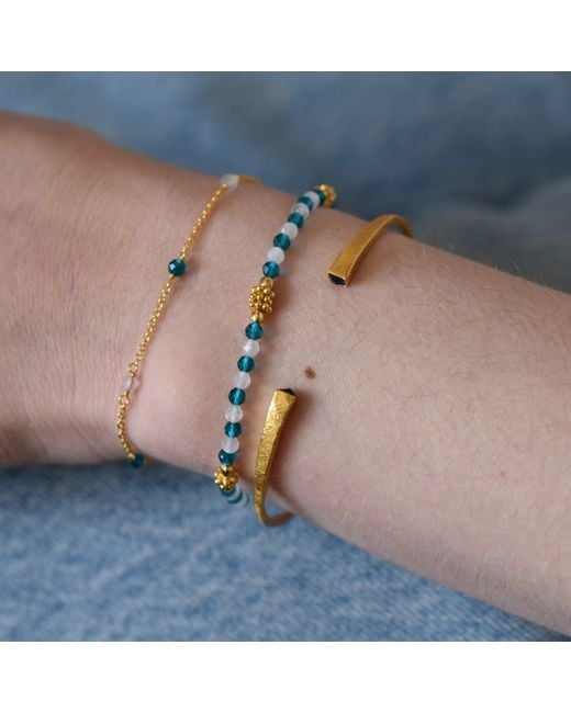 GEM BAZAAR Metallic Grace Bangle With Quartz